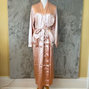 Ekouaer Elegant Satin Romantic Pink Robe Wmns M